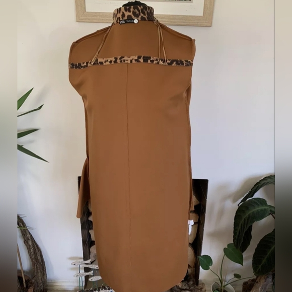 Zara Leopard Print Faux Suede Duster Coat - Picture 4 of 5